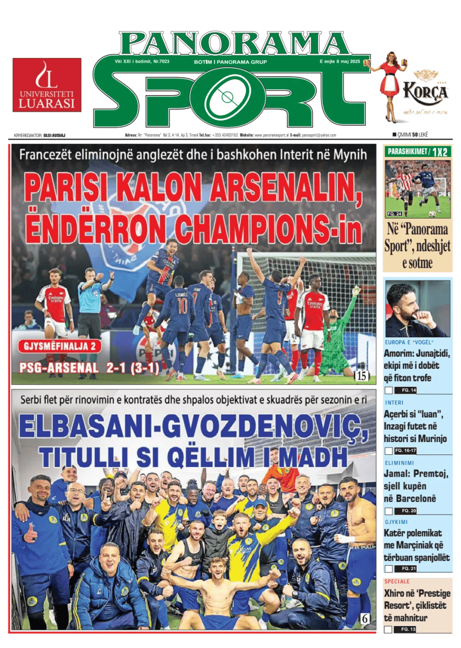 Prima-pagina-Panorama Sport-oggi-edizione-di-oggi-20250508
